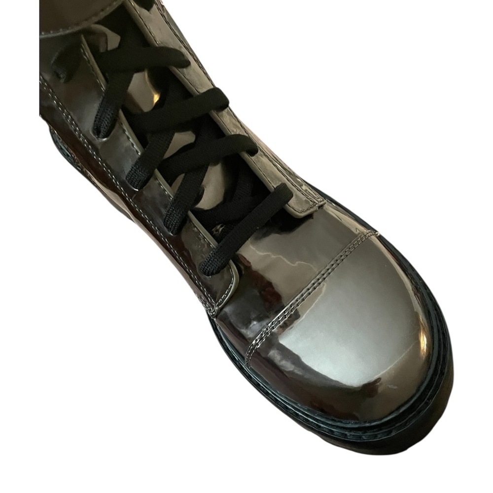 DKNY Metallic Silver Combat Boots - Picture 5 of 7